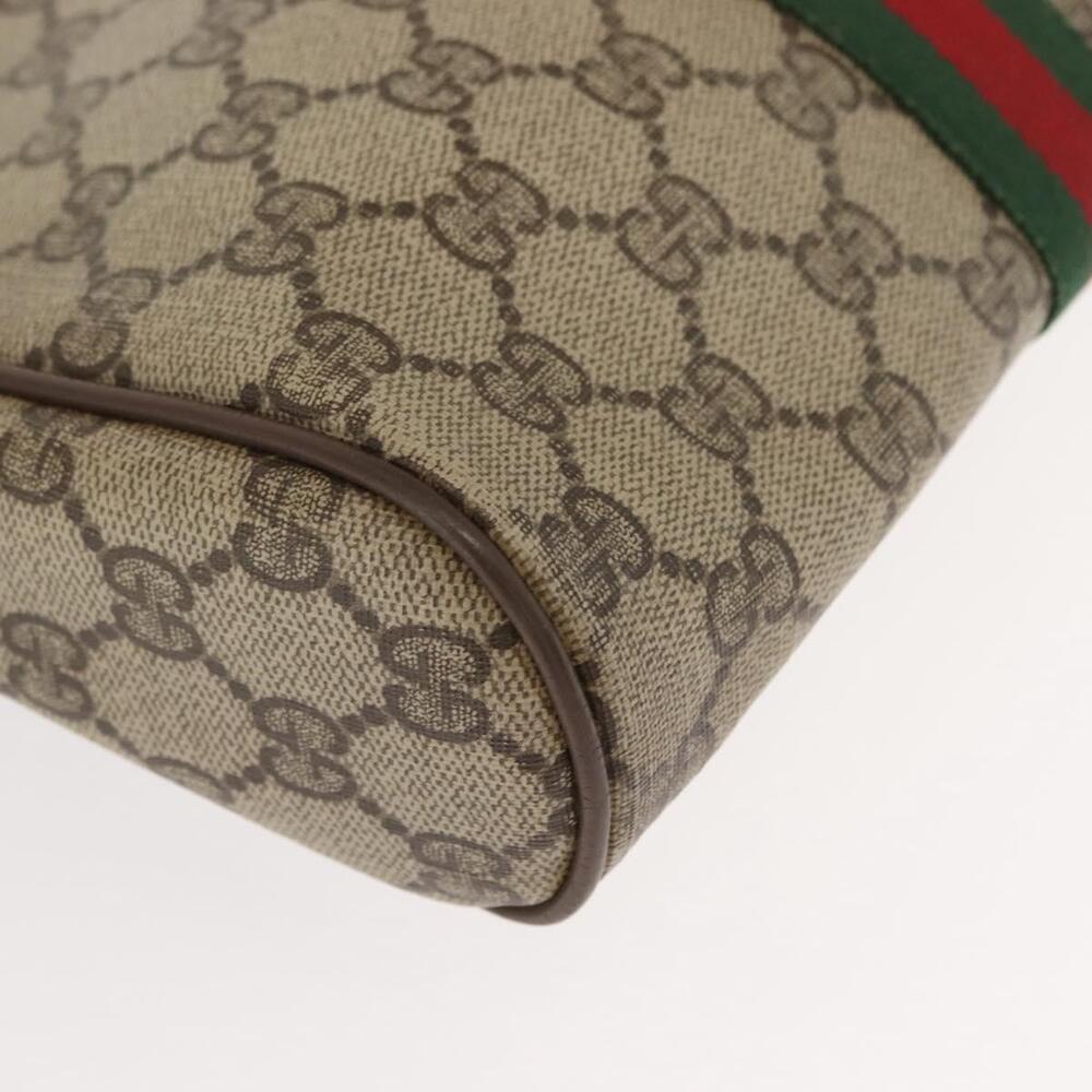 GUCCI GG Supreme Web Sherry Line Clutch Bag PVC Beige Gold 89 01 012 Auth BA7455 - Picture 15 of 16